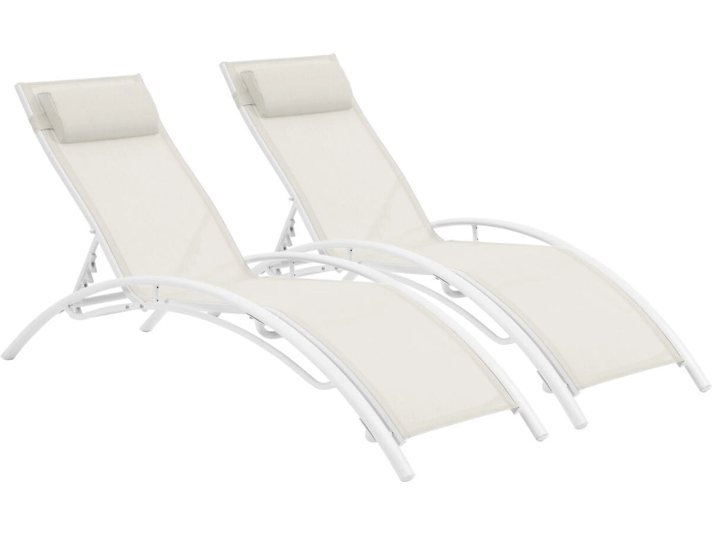 2 lettini in alluminio Beauty - PHOENIX - Ecru - set di 2