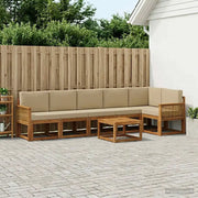 Set di divani da esterno 7 pcs Naturale e Beige Poliestere 3385279