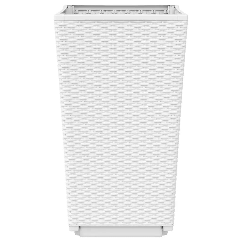 Fioriere da Giardino 2 pz Bianche 32,5x32,5x57 cm in PP 367849