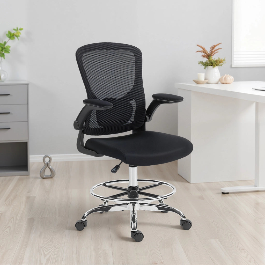 Sedia da ufficio ergonomica ¨C zephmum ¨C nero, supporto lombare 4D, braccioli regolabili, 60x60x108-132 cm