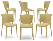 Set 6 sedie in polipropilene JUMBO, 100% MADE IN ITALY, impilabile, resistente ai raggi UV, design moderno, ideale per sala da pranzo, cucina, sala d’attesa, bar, ristoranti o giardino, colore Senape