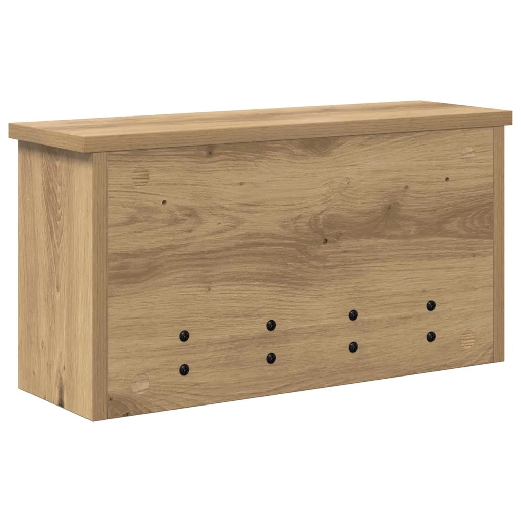 vidaXL Appendiabiti a muro rovere artigianale 50 x 16 x 26 cm