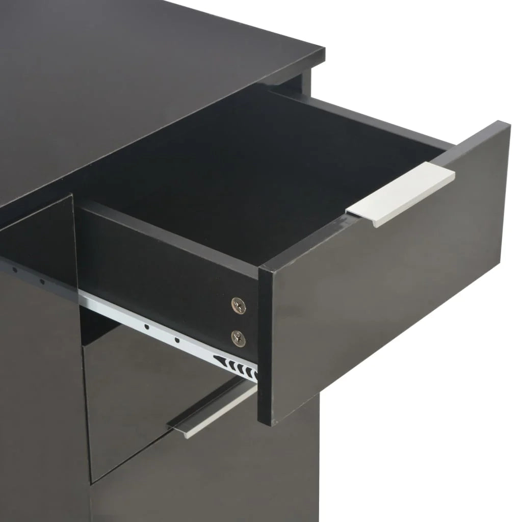 Buffet credenza cassettiera armadio mobile contenitore organizer per cucina soggiorno finitura lucida 107 x 35 x 80,5 cm nero 02_0036163