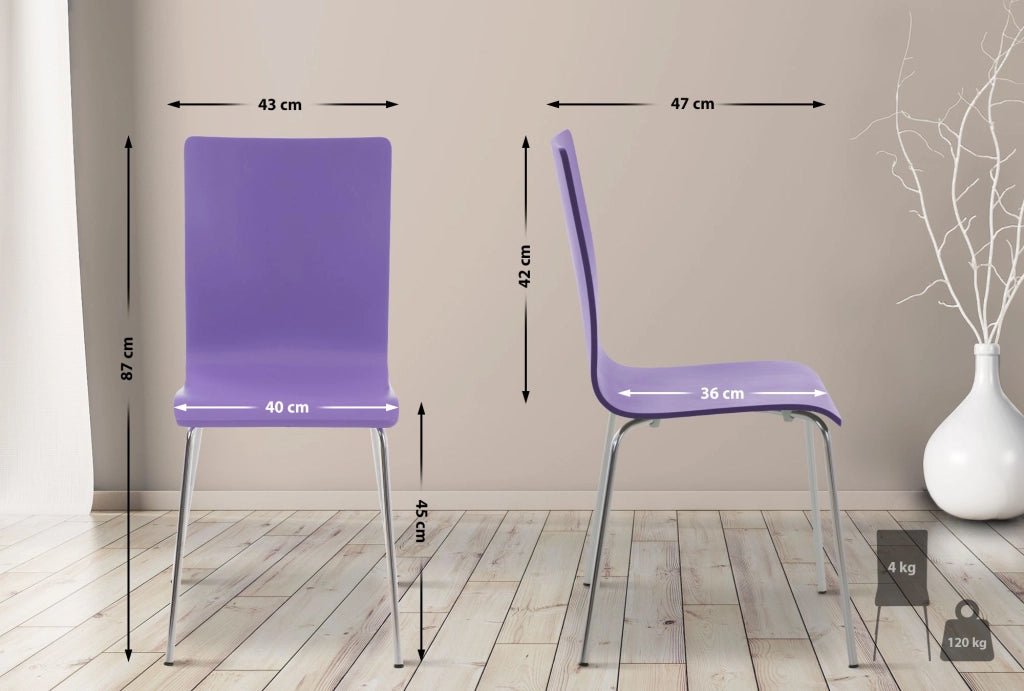 Set 2x Sedie Visitatore PEPE viola
