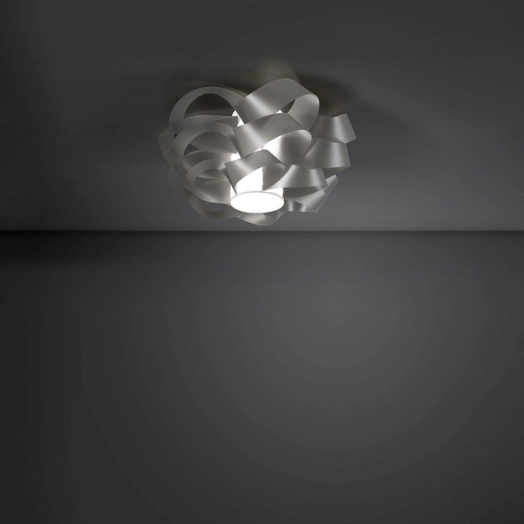 Plafoniera Moderna Cloud Polilux ® Argento 1 Luce E27 D50Cm