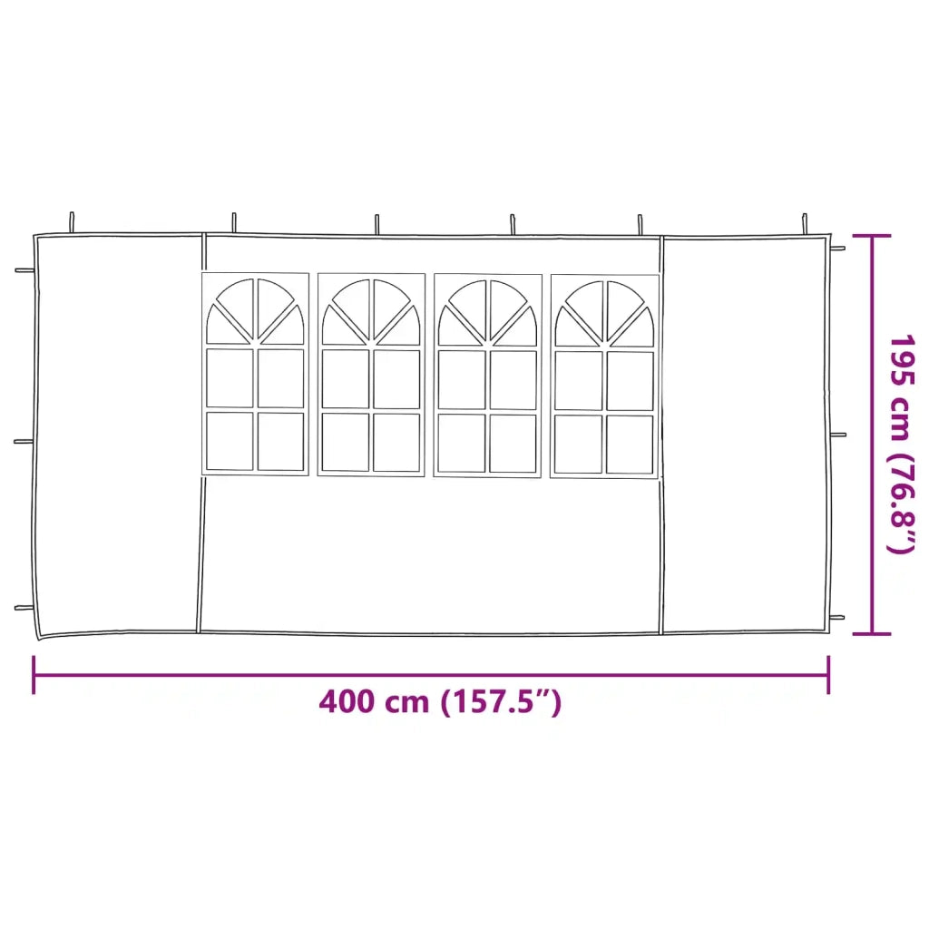 Parete per tenda da festa 2 pz 400 x 195 cm Antracite CFW3628546