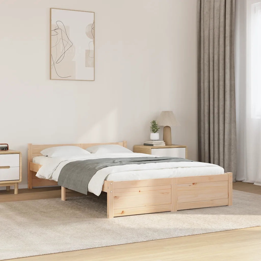 Giroletto senza Materasso-Struttura Letto Ambrato in Legno Massello 120x200 cm 489707