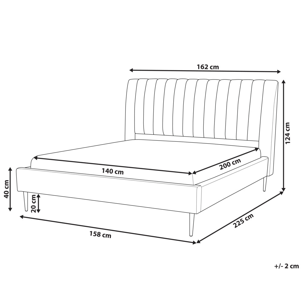 Letto imbottito velluto grigio e oro rete a doghe testiera alta 140 x 200 cm testata alta design retrò