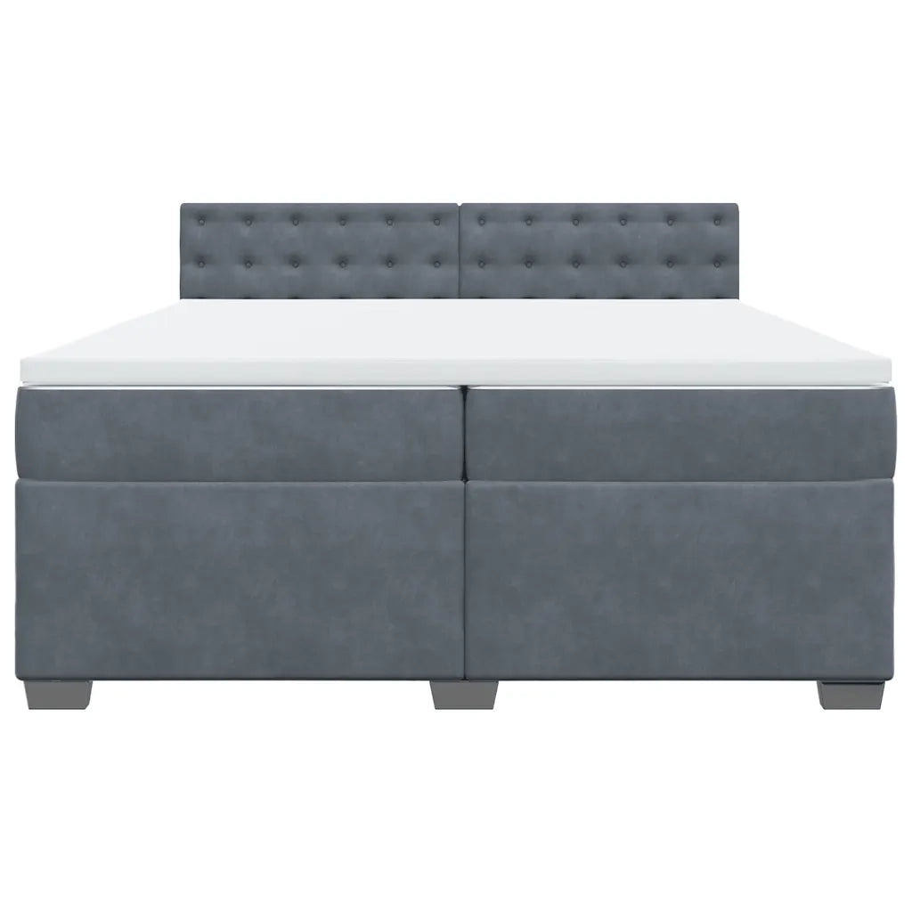 Giroletto a Molle con Materasso Grigio Scuro 200x200 cm Velluto 3288715