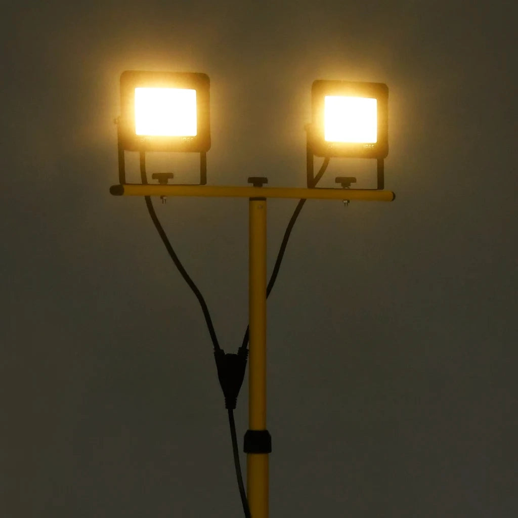 Faretto a LED con Treppiede 2x50 W Bianco Caldo CFW4980915