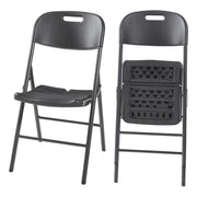 Set di 2 sedie pieghevoli da esterno per giardino campeggio e terrazza 87 x 46 x 53 cm nero 03_0009639