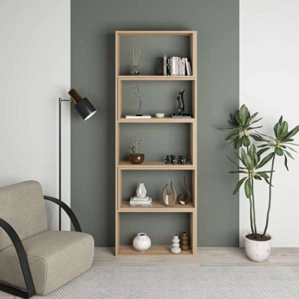 Libreria 72x22x200 cm Wish estensibile angolare rovere