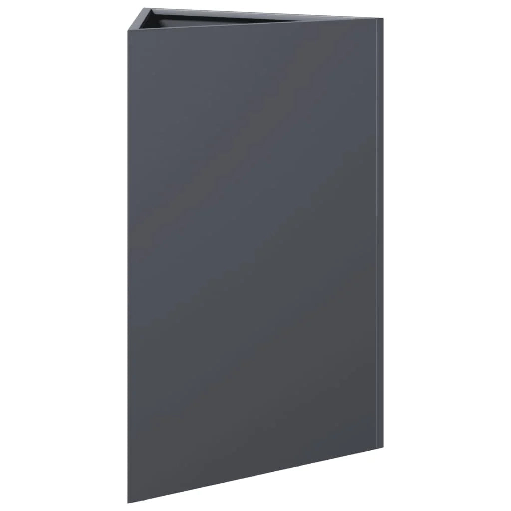 Fioriera rialzata per piante fiori terrazza giardino triangolare 50 x 43 x 75 cm acciaio antracite 02_0038814