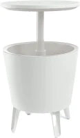 Contenitore Portaghiaccio Cool Bar con Funzione di Tavolino, 30L, Bianco, 49,5x49x5x84,5H cm
