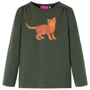 Maglietta da Bambina a Maniche Lunghe Khaki 104