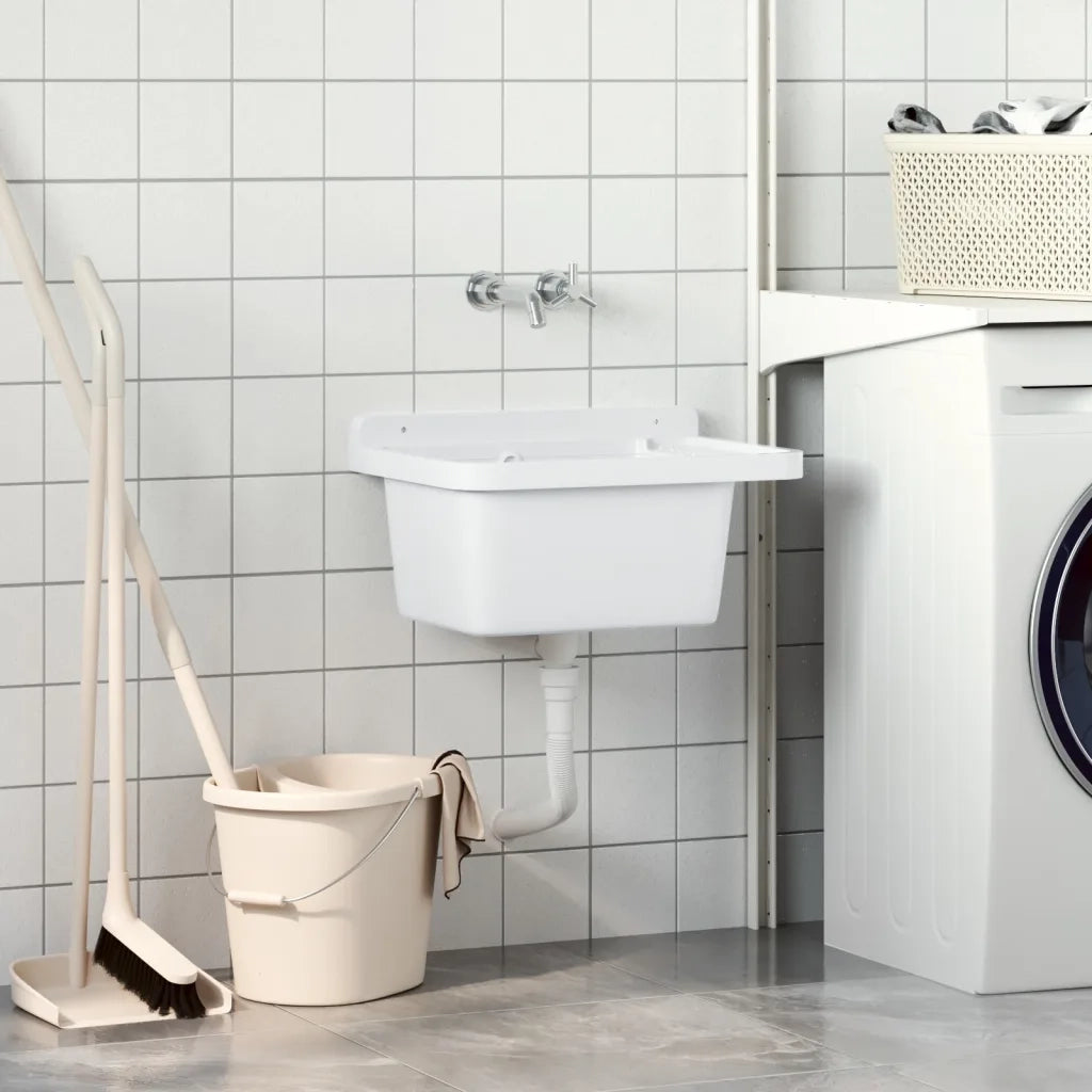 Lavabo a Parete-Lavandino-Lavello Bianco 50x35x24 cm in Resina