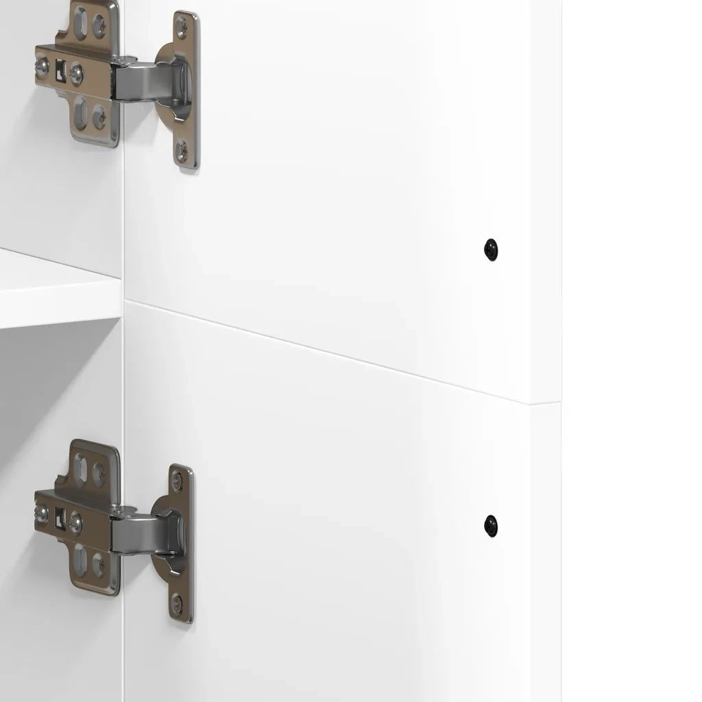 Credenza-Buffet-Armadio da cucina Bianca 70x35x180 cm in Legno Multistrato