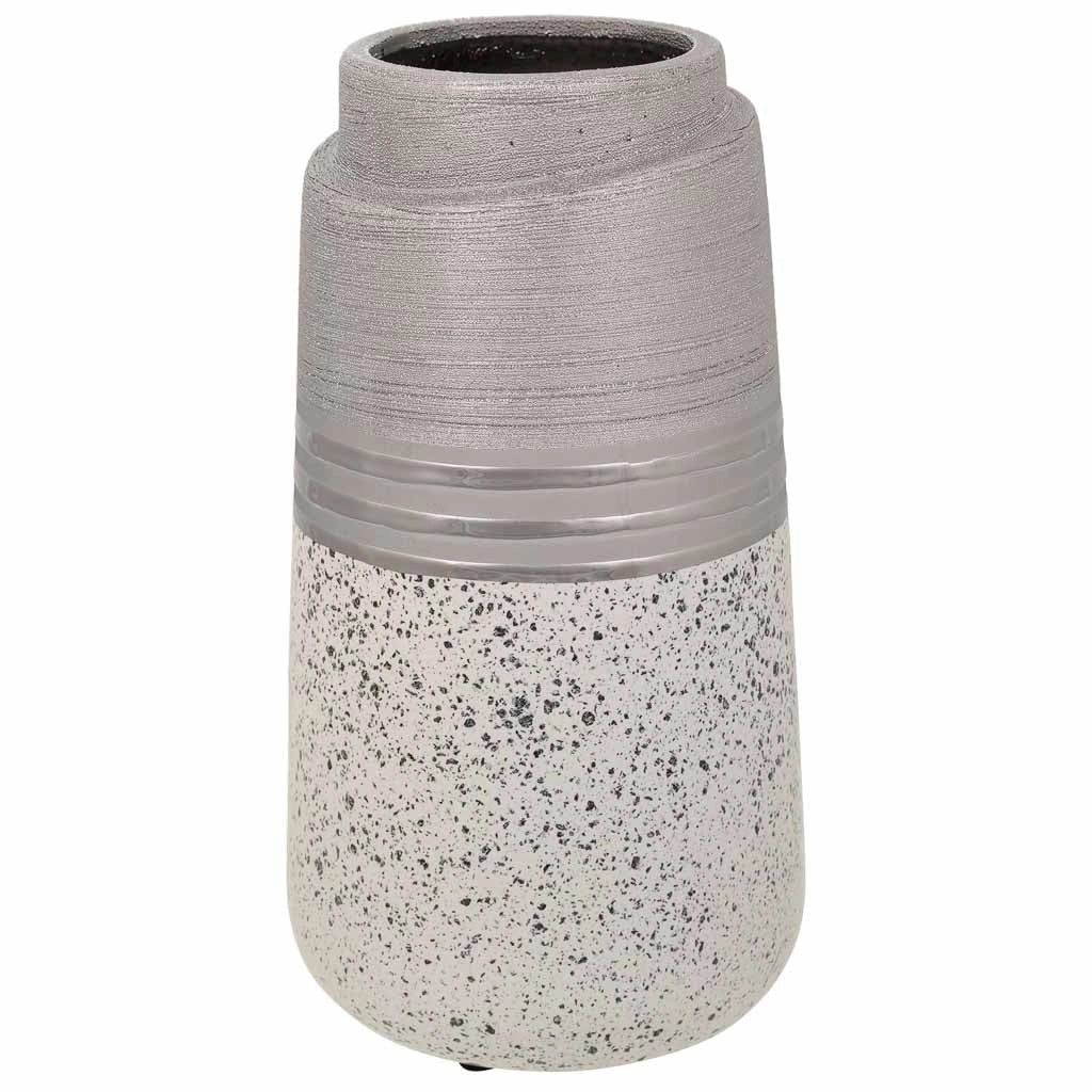 Vaso in ceramica argento 13x13x24,5h