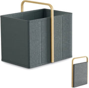Wasmannino Opvoudbile con maniglia 65L in materiale di bambù (grigio scuro) - Wasmannino Opvoudbile per camera da letto e bagno, lavabo, waschino