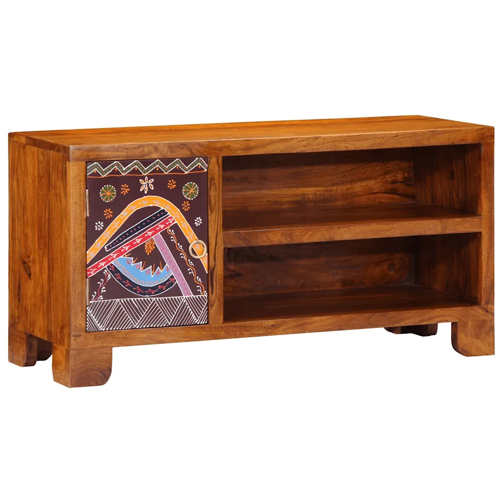 Mobile Porta TV Multicolore 90x30x45 Legno Massello di Acacia 4016505