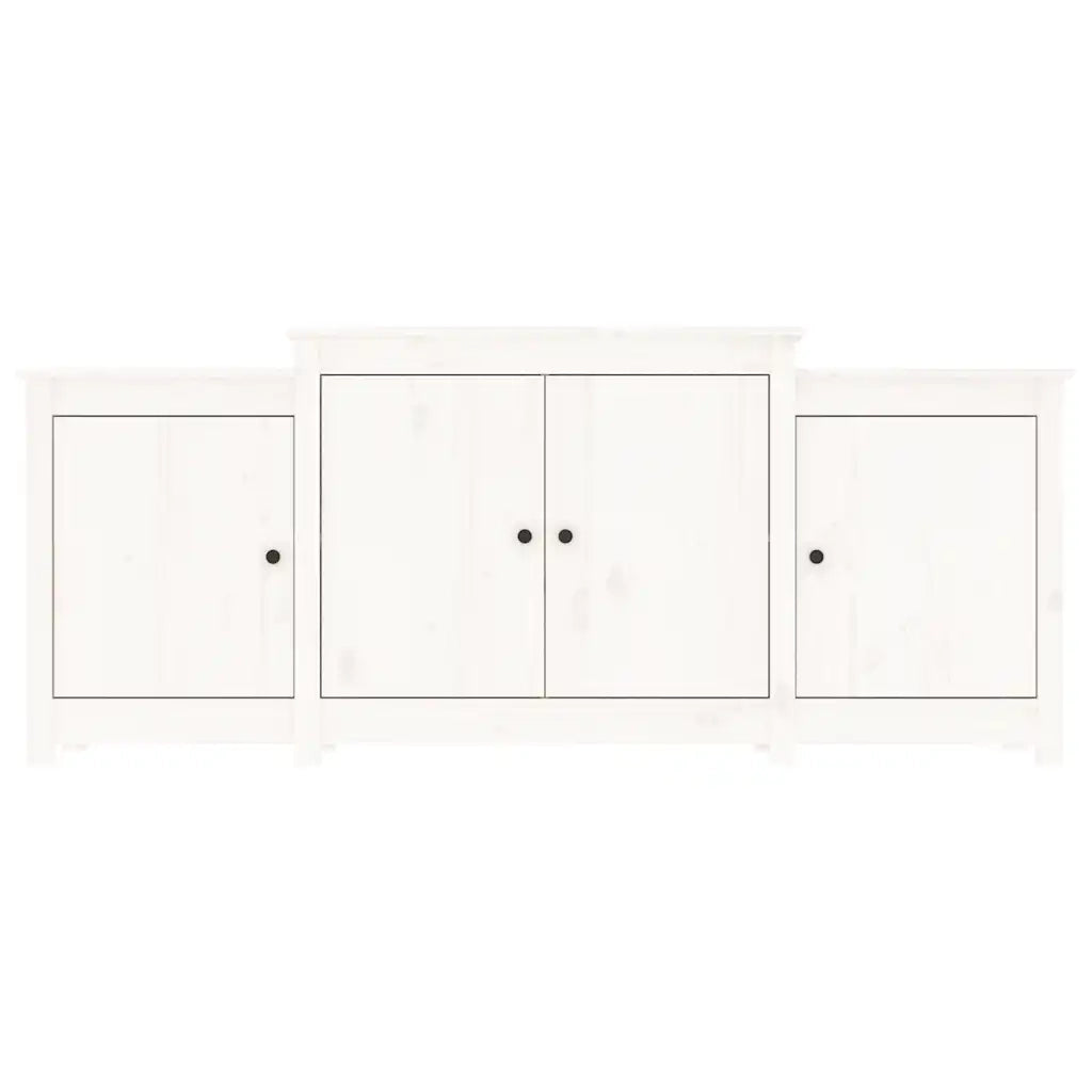 Credenza Bianca 164x37x68 cm in Legno Massello di Pino 821493