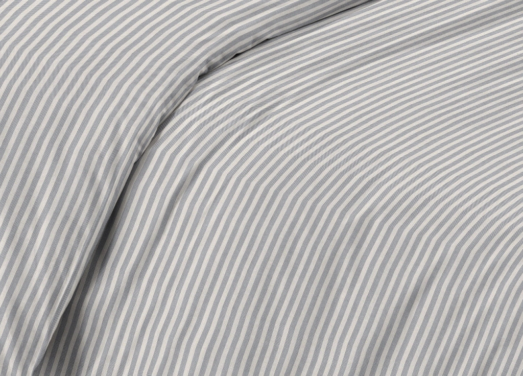 Sacco Copripiumino Piumone Letto In 100% Cotone Made Italy Vari Disegni RP - Piazza 1-2 - Bastoncino Grigio