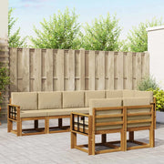Set di divani da esterno con cuscino 8 pcs Naturale e Beige 3366581