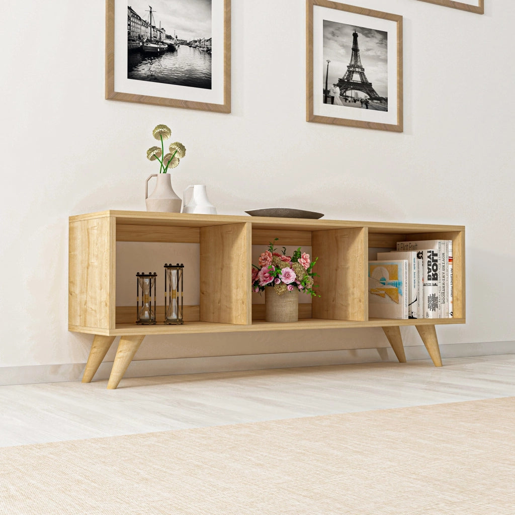 Sizzano, Mobile Porta tv 3 Vani, 120x30x48h cm Marrone