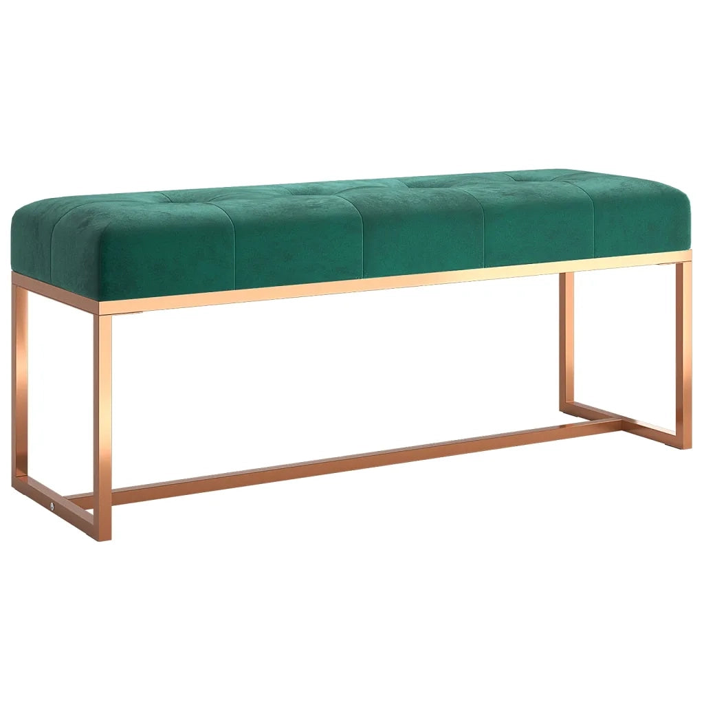 Panca-Sgabello Verde Scuro 110x36x45 cm in Velluto