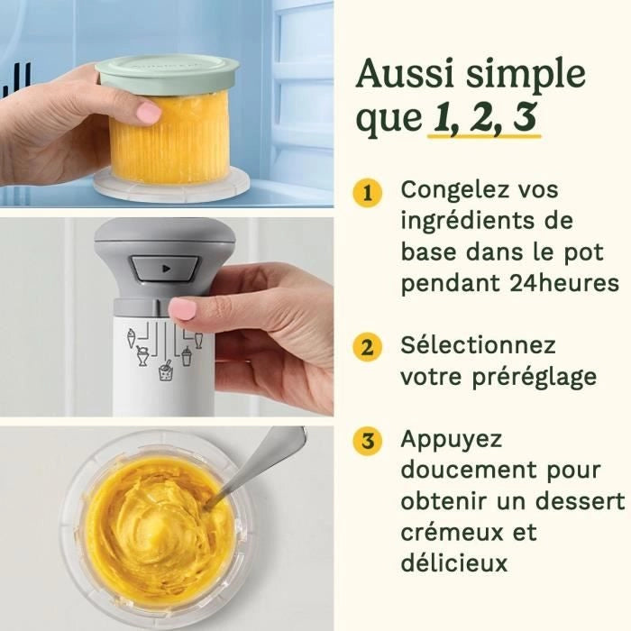 Gelatiera CUISINART - ICEFD10E - 250 W - 3 x 240 ml - Bianco