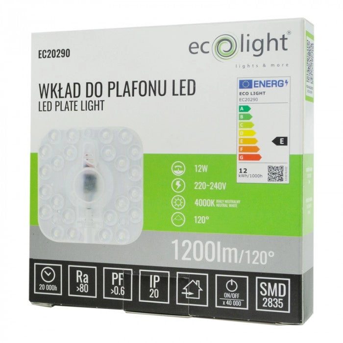 Modulo LED magnetico plafoniera 12W 4000K 1200lm Ecolight