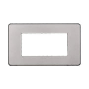 Placca Slim Sottile 4P Serie Moon Colore Silver Compatibile Con Bticino Axolute Air