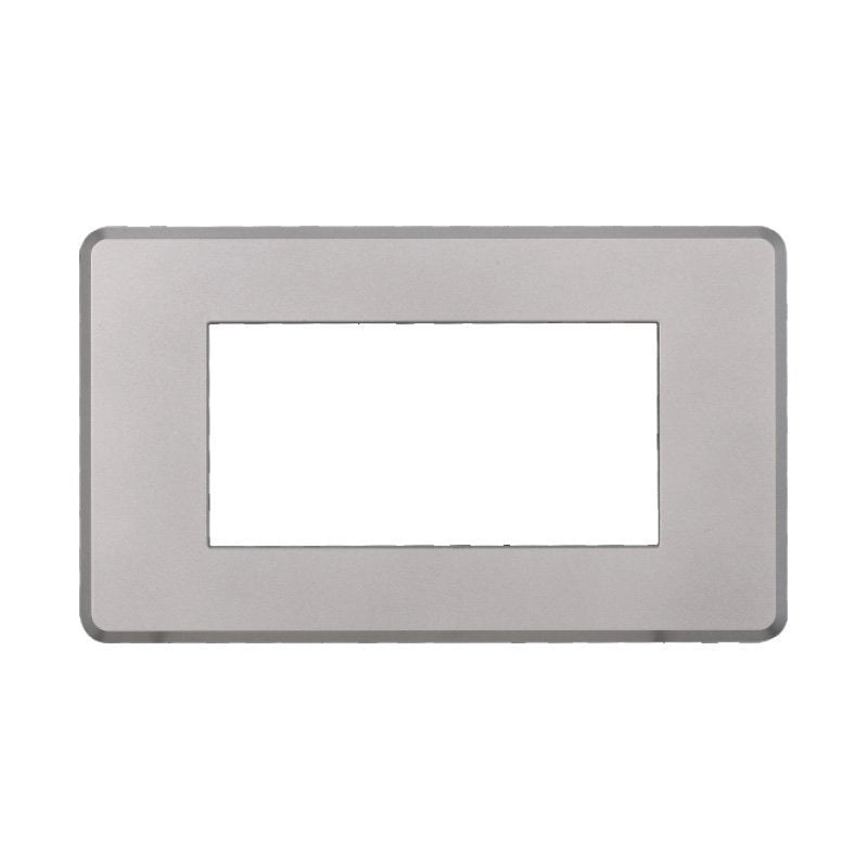 Placca Slim Sottile 4P Serie Moon Colore Silver Compatibile Con Bticino Axolute Air