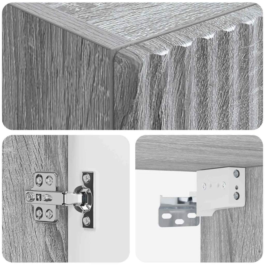 Mobiletto da Bagno a Muro Sonoma grigio 33 x 34,5 x 160 cm 890648