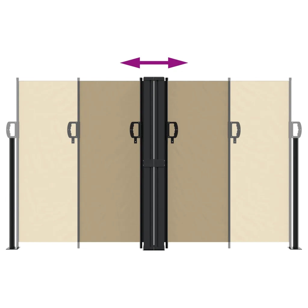 Tenda da Sole Laterale Retrattile Beige 140x1000 cm