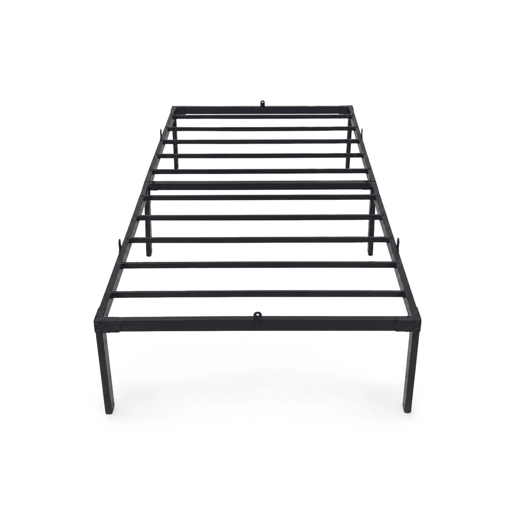 Struttura Letto Pieghevole in Metallo Rete a Doghe 100x200 cm Nero Letto per Ospiti 6 Gambe 10 Doghe