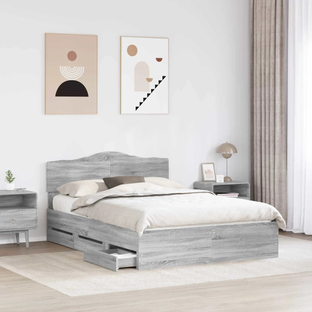 Struttura del letto con cassetto Grigio Sonoma 140 x 200 cm 3413003