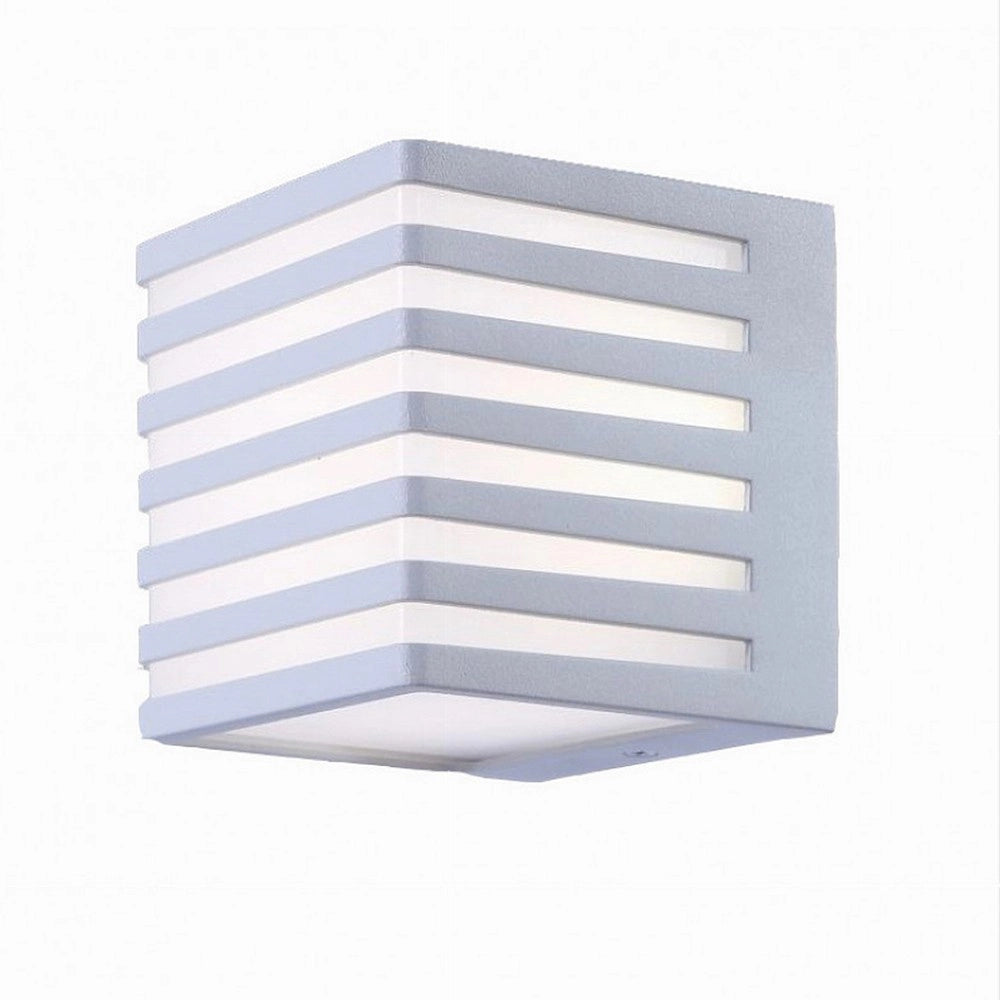Trade Shop - Applique Muro Esterno Led 10w Lampada Decorativa Strisce Cubo Bianco Ip54 B110-b -