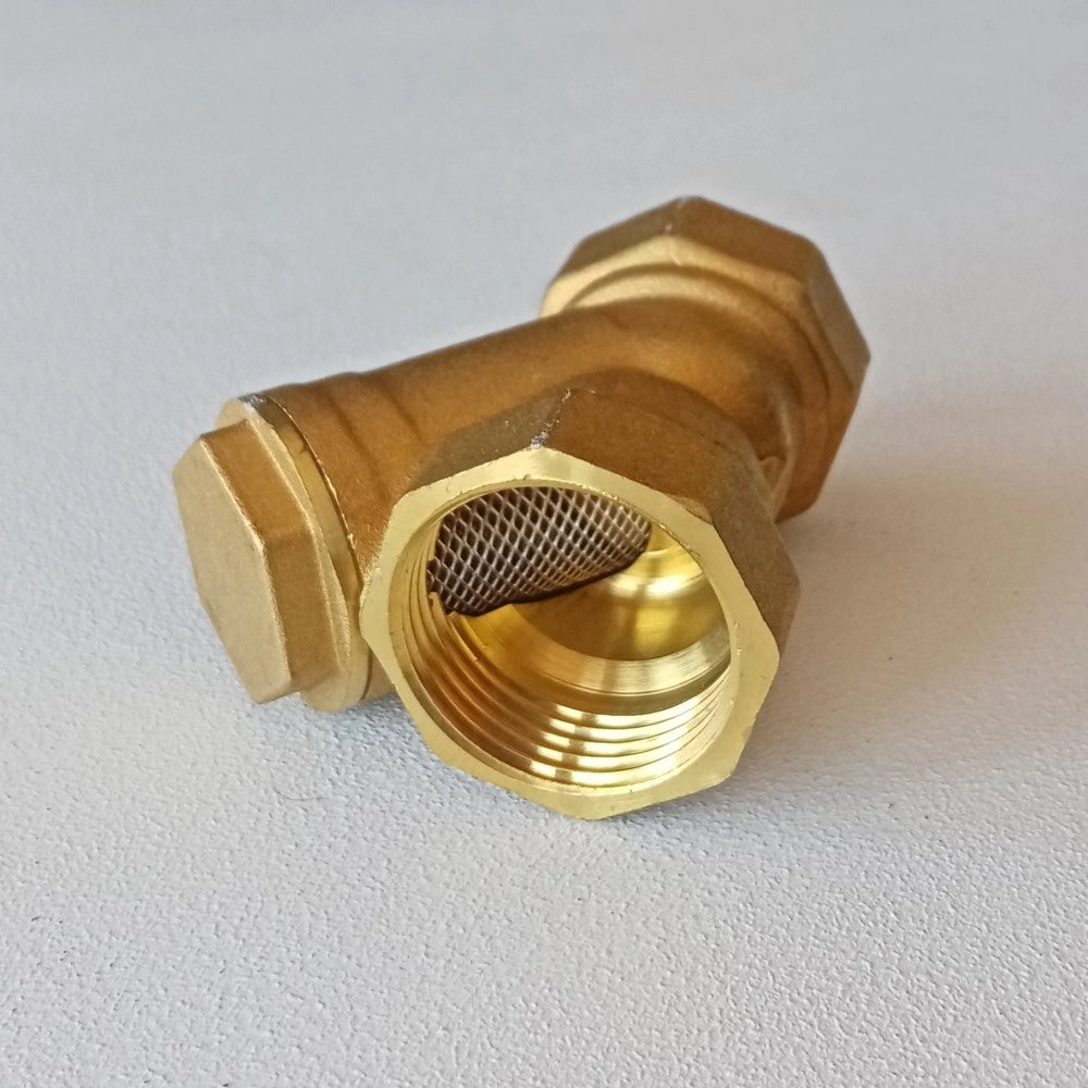 Raccordo ff a y 3/4 pollice dn 20 in ottone con filtro a retina inox