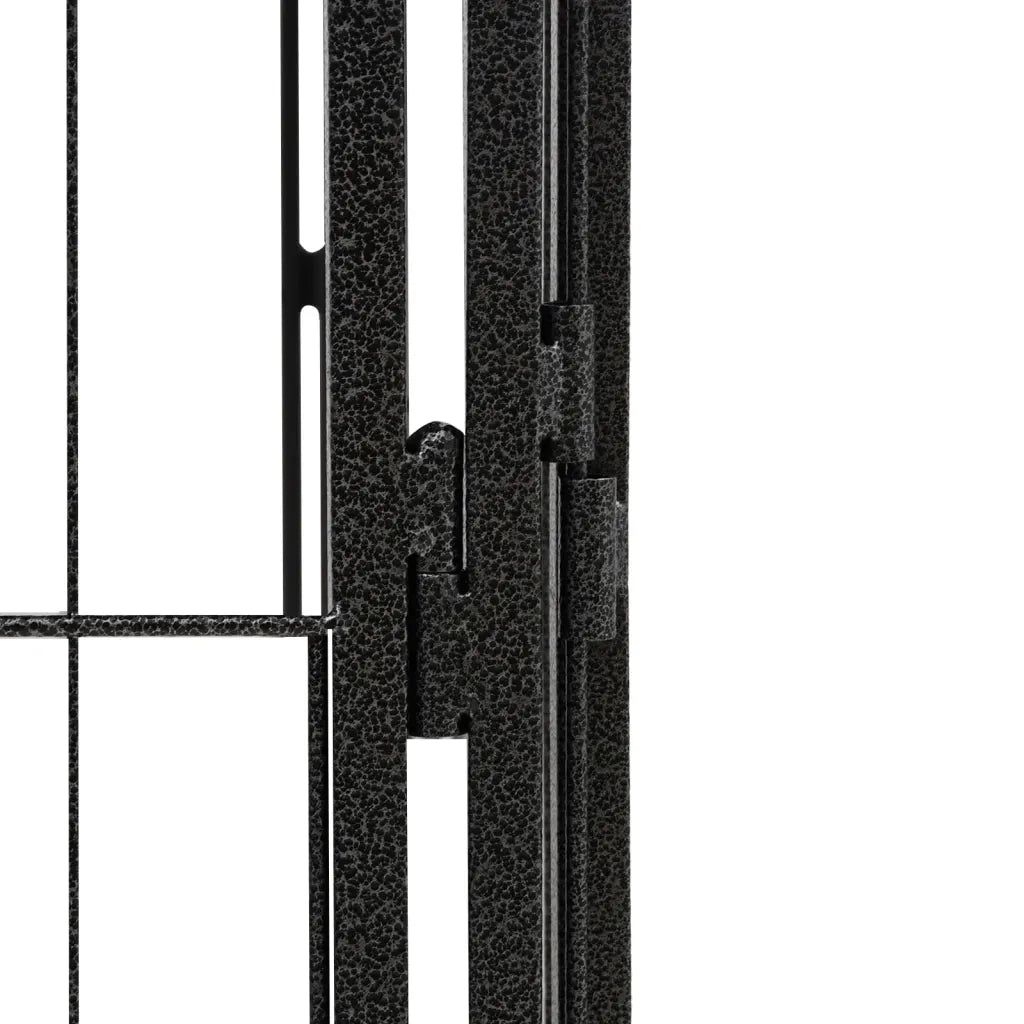 Box Cani 12 Pannelli Nero 50x100 cm Acciaio Verniciato Polvere CFW7964047
