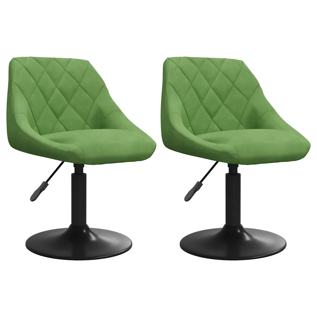 Sedie da Pranzo Girevoli 2 pz Verde Chiaro in Velluto 335329