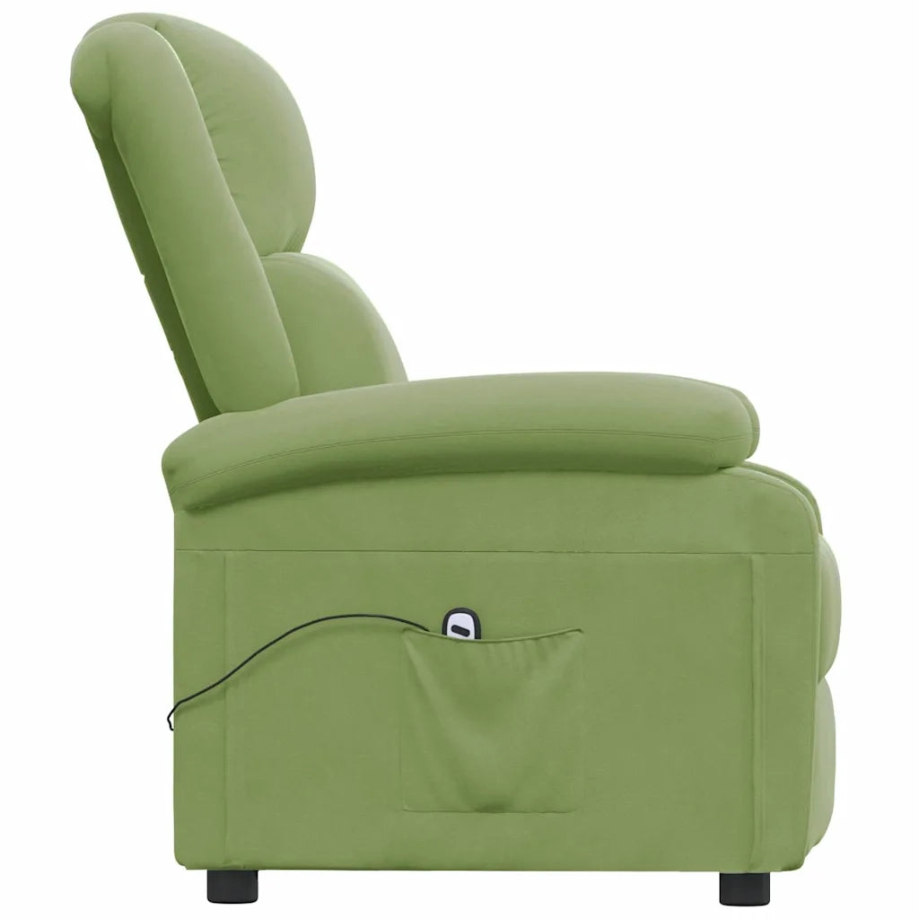 Divano Sedia-Poltrona Reclinabile Elettrica Verde Chiaro in Velluto 107038