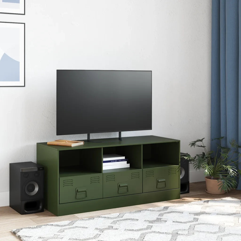 Mobile TV | Armadietto TV | Mobile Porta TV Verde Oliva 99x39x44 cm in Acciaio
