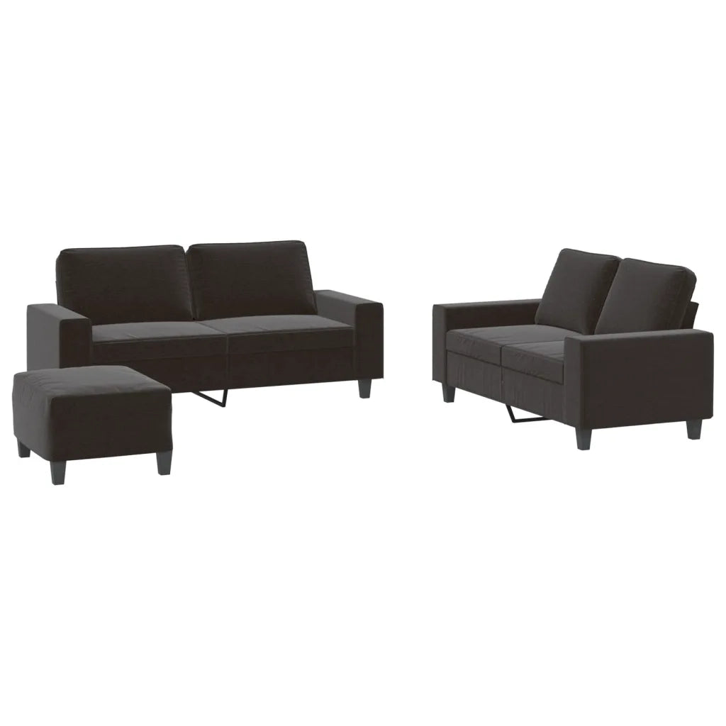 Set d Divani 3 pz Nero in Tessutocod mxl 107076