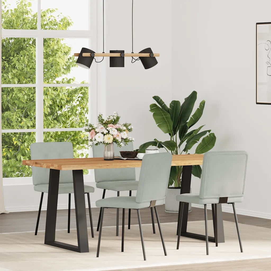 Sedie da Pranzo 4 pz | Sedie da cucina Grigio Chiaro in Velluto