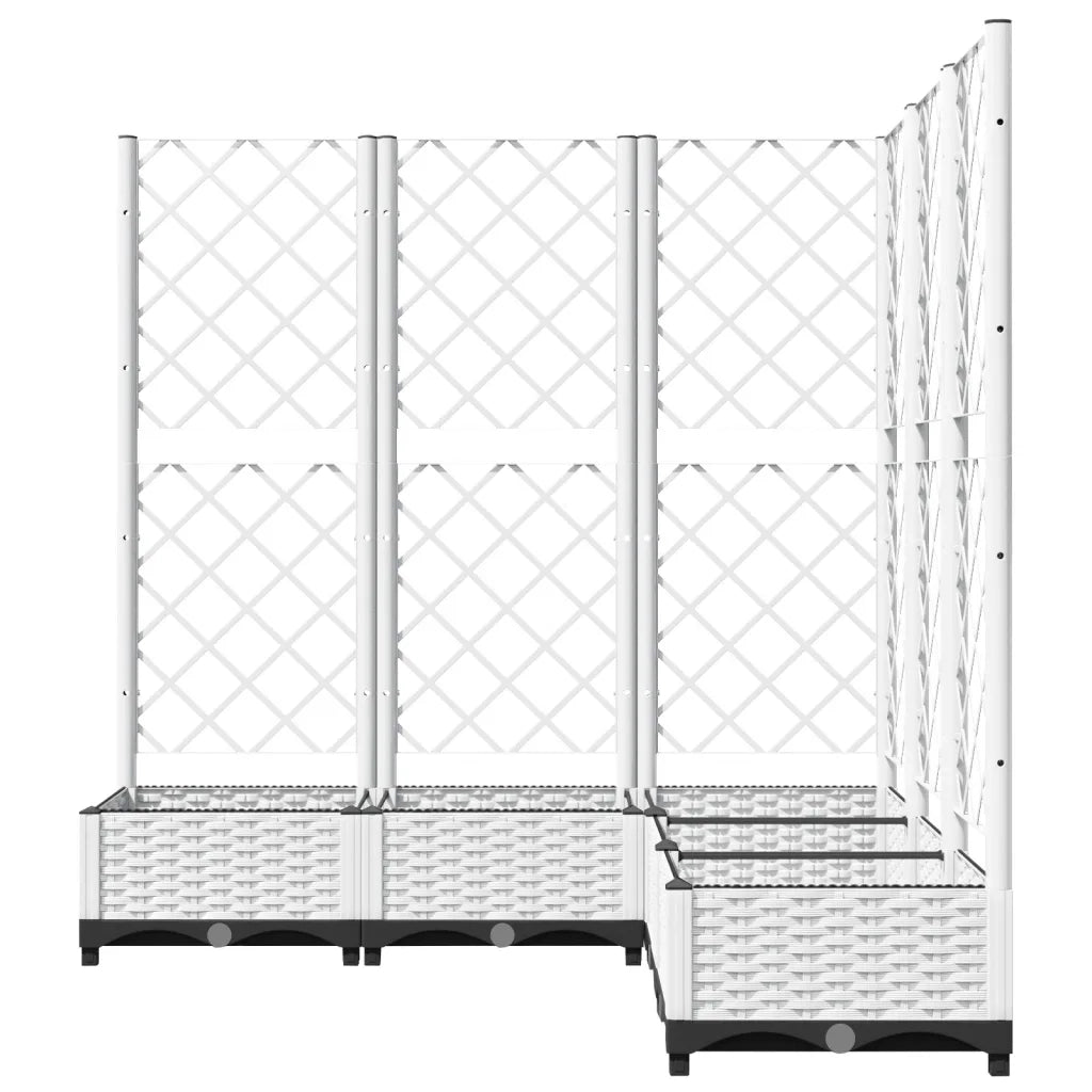 Fioriera da Giardino con Graticcio-Vaso da Esterno-Fioriera con Griglia Bianco 120x120x121,5 cm PP