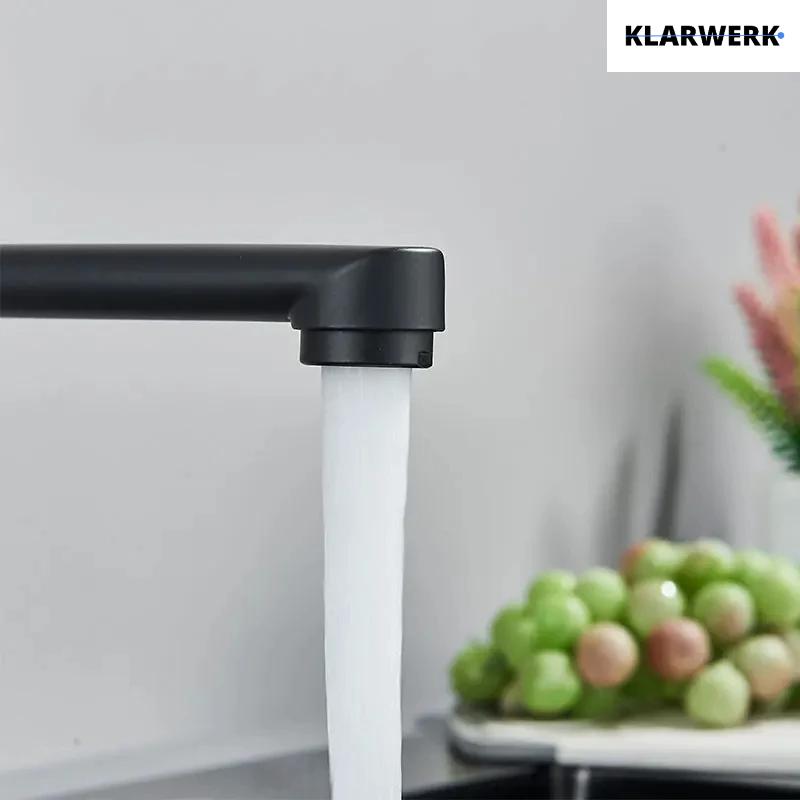 MAX | rubinetto miscelatore catering a parete nero | rubinetto cucina professionale in acciaio inox lungo e piatto | ristorante a parete bocca dritta