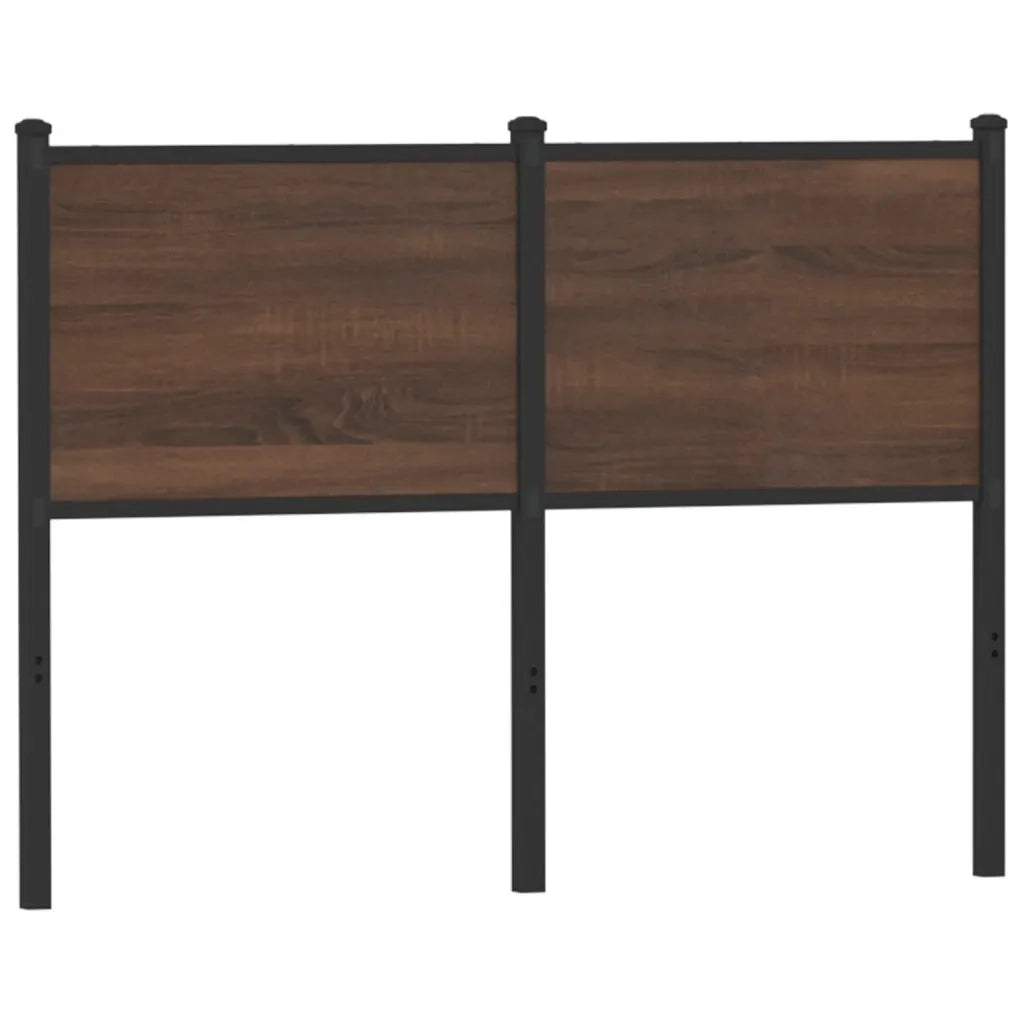 Testiera Rovere Marrone 120 cm in Legno Multistrato e Acciaio