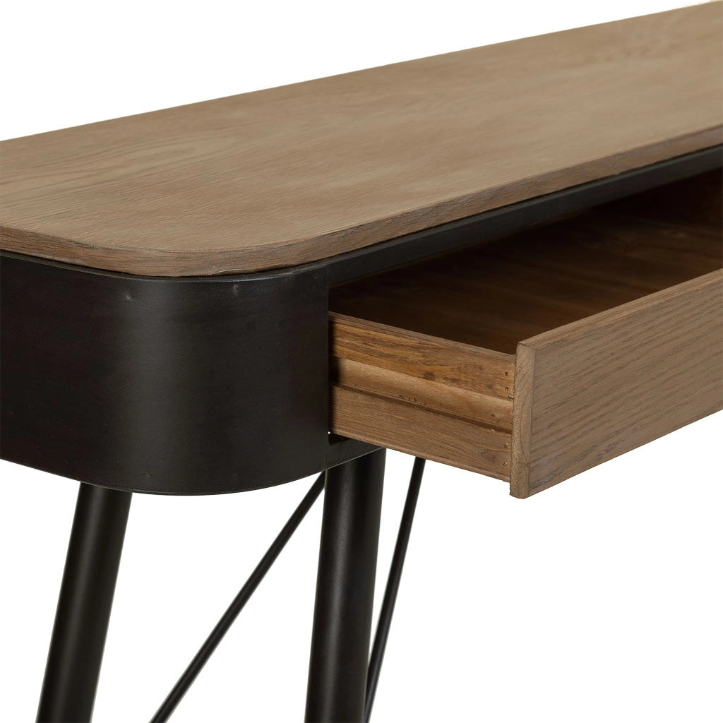 Console in legno e metallo marrone 120x32x80,5