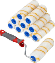 Set di 10 pennelli a rullo, filo di rame, 150 mm, con impugnatura in gomma, pennello, rullo e pennello a rullo per lavori di pittura e rinnovo